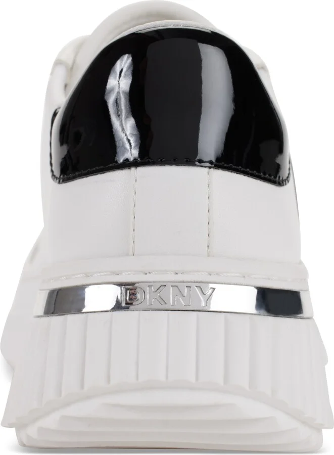 Dkny Women's Leon Lace-Up Logo Sneakers - Bright White/ Black - Image 3