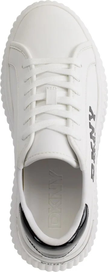 Dkny Women's Leon Lace-Up Logo Sneakers - Bright White/ Black - Image 4