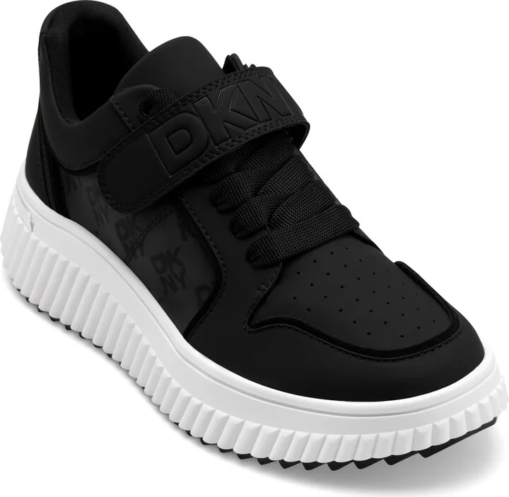DKNY Women's Loami Platform Sneaker with Logo Detail Sport Sandal