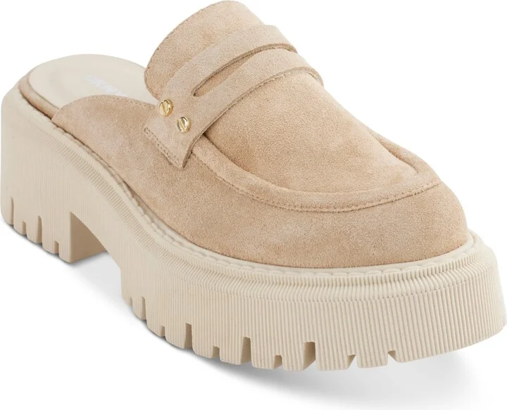Dkny Women's Luna Slip-On Lug Platform Penny Loafer Mules
