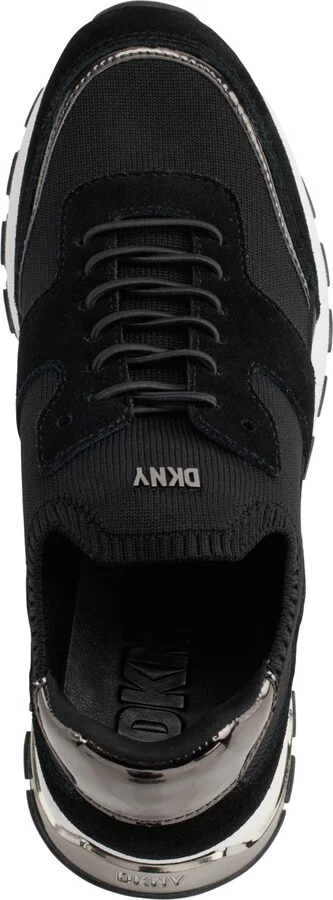 Dkny Women's Maida Lace-Up Low-Top Running Sneakers - Black/ Dark Gunmetal - Image 4