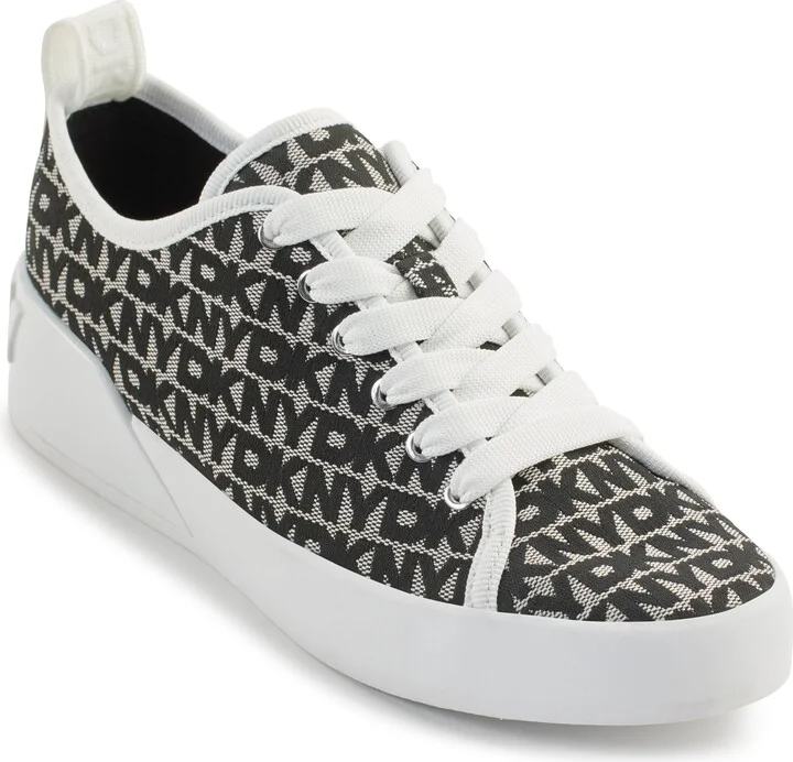 DKNY Women's Mar Everyday Lace Up Platform Sneaker with Logo