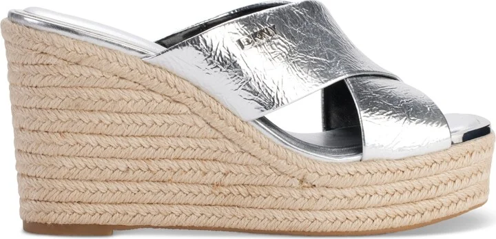 Dkny Women's Maryn Crossband Espadrille Platform Wedge Sandals - Image 6