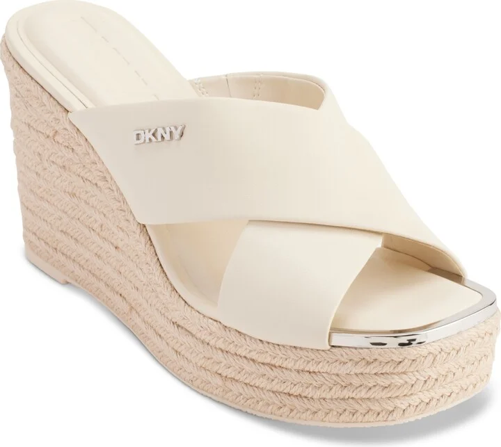 Dkny Women's Maryn Crossband Espadrille Platform Wedge Sandals