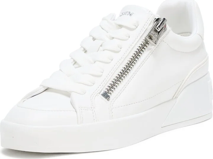 DKNY Women's Mei Everyday Lace Up Sneaker with Side Zipper