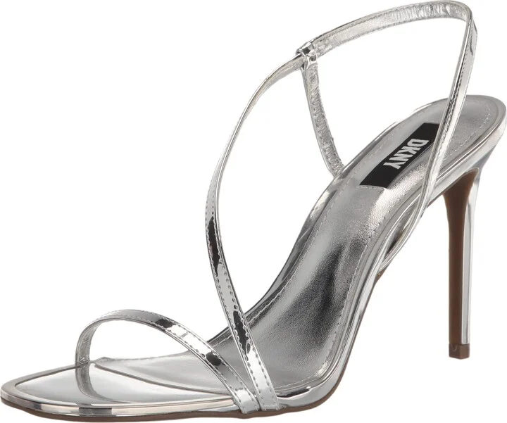 DKNY Womens Open Toe Diaganol Strap Fashion Pump Heeled Sandal