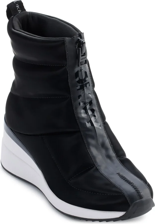 Dkny Women's Parla Zip Up Wedge Winter Booties
