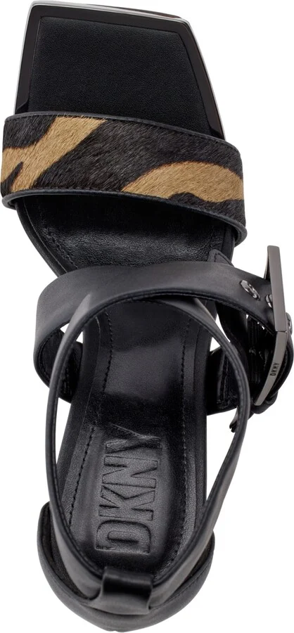 Dkny Women's Revelyn Crisscross Ankle-Strap Dress Sandals - Black/ Latte - Image 4