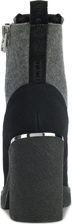 Dkny Women's Toia Lace-Up Zip Block Heel Booties - Grey/ Black - Image 3