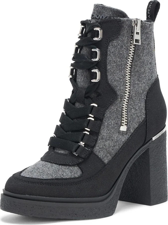 DKNY Women's Toia Platform Combat Boot with Block Heel Fashion