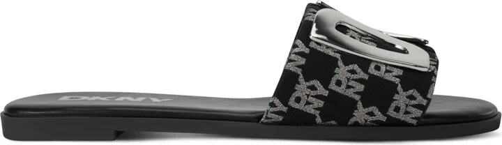 Dkny Women's Waltz Slip-On Flat Sandals - Black, Nickel - Image 2