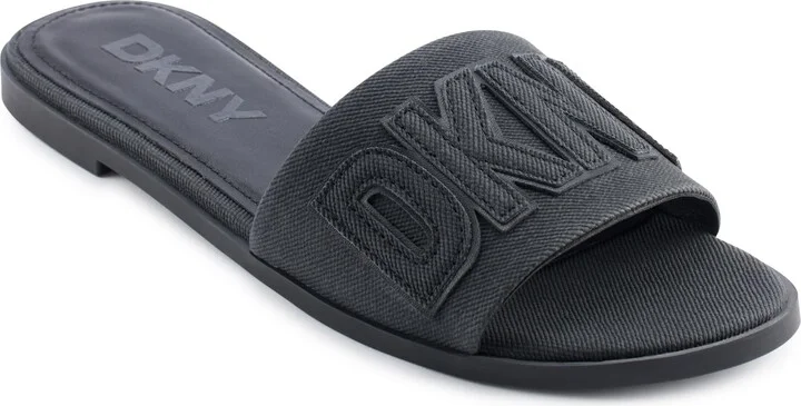 DKNY Women's Willow Flat Slide Sandal with Logo