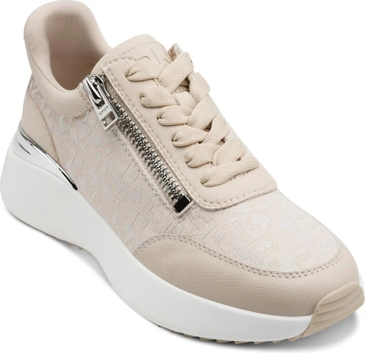 DKNY Women's Zacata Everyday Lace Up Sneaker with Side Zipper
