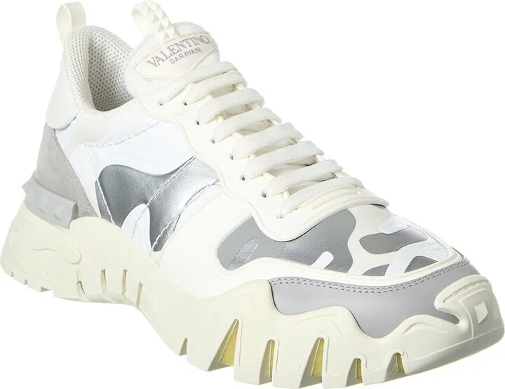 Dnu/Inactive Valentino Camo Canvas & Leather Sneaker