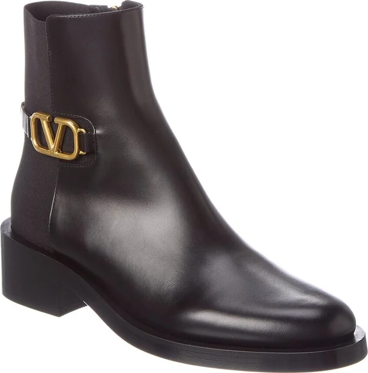 Dnu Pack Valentino Vlogo Leather Bootie