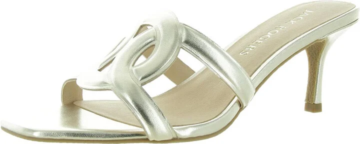Dobson Womens Metallic Faux Leather Slide Sandals