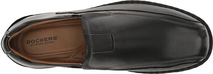 Dockers Agent Bike Toe Slip On Men's Shoes Black Tumbled Leather : 8 E - Wide - Image 2