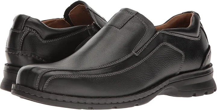 Dockers Agent Bike Toe Slip On Men's Shoes Black Tumbled Leather : 8 E - Wide