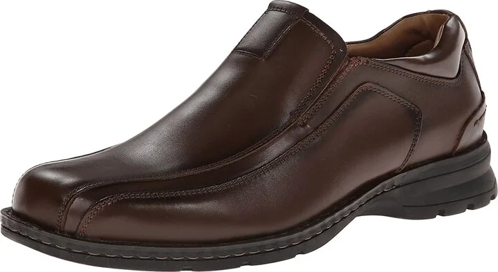 Dockers Agent Bike Toe Slip On Men's Shoes Dark Tan : 7 D - Medium, Leather - Image 2