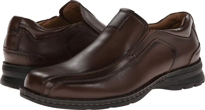 Dockers Agent Bike Toe Slip On Men's Shoes Dark Tan : 7 D - Medium, Leather