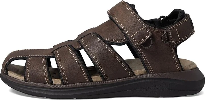 Dockers Byrd Men's Sandals Dark Brown/Black : 12 E - Wide, Leather - Image 5