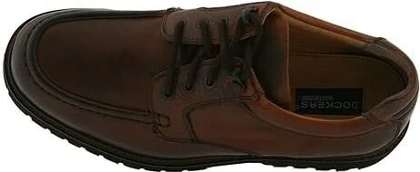 Dockers Glacier Men's Lace Up Moc Toe Shoes Dark Tan Leather : 7 D - Medium - Image 3
