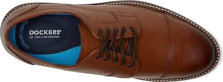 Dockers Longworth Men's Lace Up Wing Tip Shoes Butterscotch : 10.5 D - Medium, Leather - Image 2