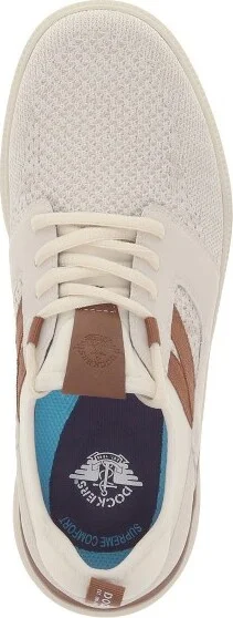 Dockers Mens Adan Knit and Synthetic Leather Casual Slip On Sneaker Shoe, Navy/Tan, Size - Image 5