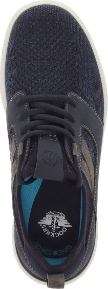 Dockers Mens Adan Knit and Synthetic Leather Casual Slip On Sneaker Shoe, Navy/Tan, Size - Image 6