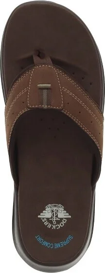 Dockers Mens Banks Casual Flip Flop Sandal Shoe, Dark Brown/Black, Size - Image 3