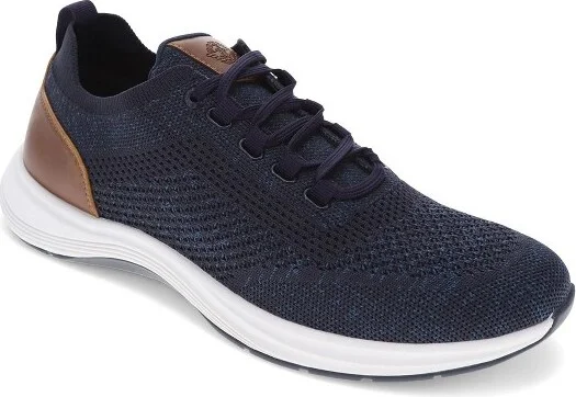 Dockers Mens Bardwell Lightweight Knit Lace Up Casual Shoe, Navy/Tan, Size