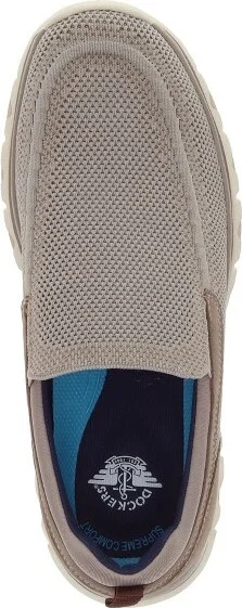 Dockers Mens Caden Knit and Synthetic Leather Casual Slip On Loafer Shoe, Taupe, Size - Image 2