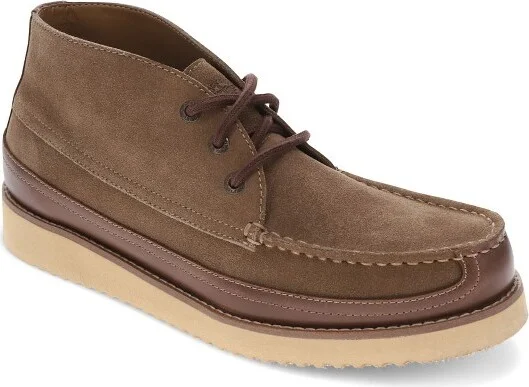 Dockers Mens Calgary Moc Toe Lace Up Dress Casual Ankle Boot, Taupe, Size