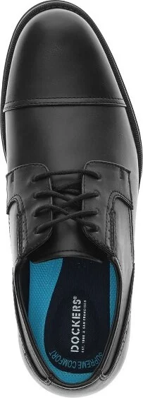 Dockers Mens Echo Synthetic Leather Cap Toe Dress Oxford Lace Up Shoe, Cognac, Size 10.5 W - Image 3