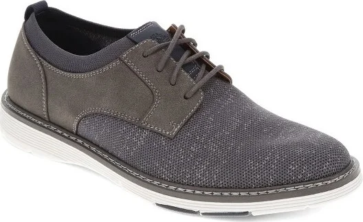 Dockers Mens Edgehill Knit and Synthetic Leather Dress Casual Lace Up Oxford Shoe, Charcoal, Size