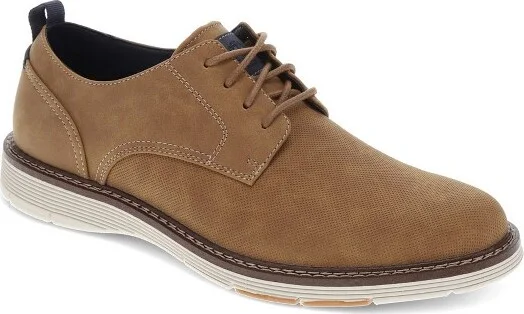 Dockers Mens Elmington Synthetic Leather Dress Casual Lace Up Oxford Shoe, Dark Tan, Size