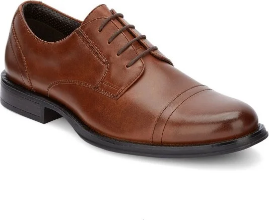 Dockers Mens Garfield Dress Cap Toe Oxford Shoe - Wide Widths Available, Tan, Size