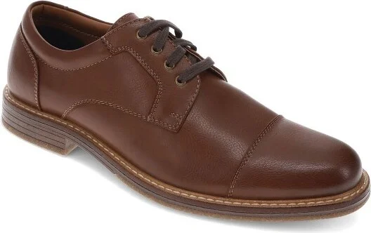 Dockers Mens Hartbury Dress Casual Lace Up Oxford Shoe, Dark Tan, Size