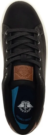 Dockers Mens Jensen Synthetic Leather Casual Lace Up Sneaker Shoe, Black, Size - Image 2