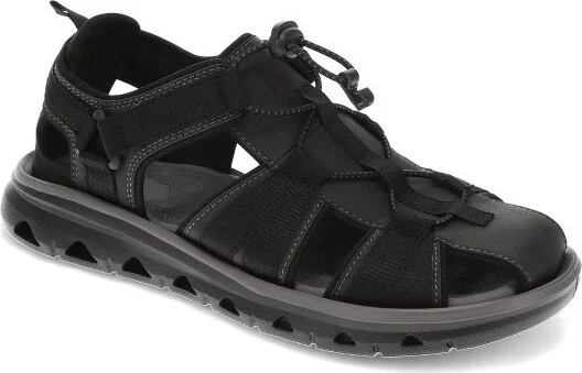 Dockers Mens Lionel Synthetic Leather Casual Slip On Sandal Shoe, Black, Size