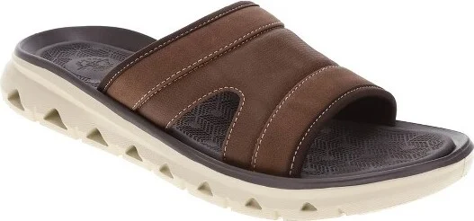 Dockers Mens Luis Synthetic Leather Casual Slip On Sandal Shoe, Dark Tan, Size