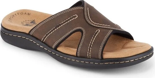 Dockers Mens Sunland Casual Slide Sandal Shoe, Dark Brown, Size
