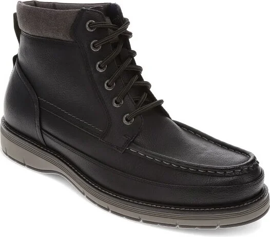 Dockers Mens Thames Casual Lace Up Moc Toe Boot, Black, Size