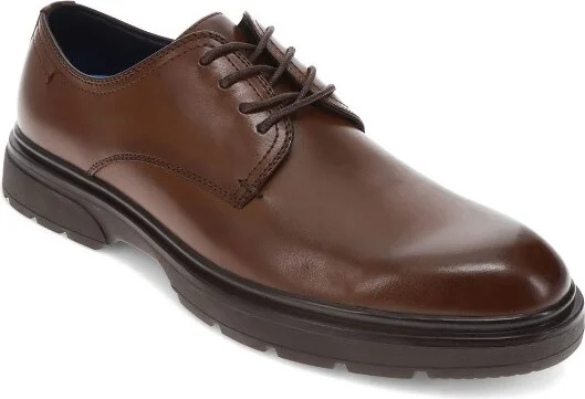 Dockers Mens Tradeston Rugged Dress Casual Lace Up Oxford Shoe, Dark Tan, Size