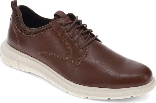 Dockers Mens Trine Slip Resistant Work Casual Lace Up Oxford Shoe, Dark Tan, Size