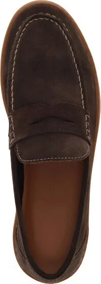 Dockers Mens Vaughn Suede Leather Casual Slip-On Penny Loafer Shoe, Dark Brown, Size - Image 2