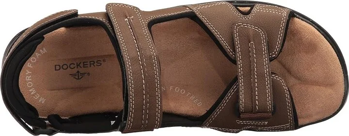 Dockers Newpage Quarter Strap Sandal Men's Shoes Dark Tan : 7 D - Medium, Synthetic - Image 3