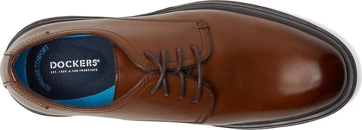 Dockers Tradeston Men's Lace Up Wing Tip Shoes Dark Tan : 7 D - Medium, Leather - Image 2