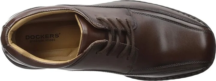 Dockers Trustee Moc Toe Oxford Men's Lace-up Bicycle Toe Shoes Dark Tan Leather : 14 D - Medium - Image 2