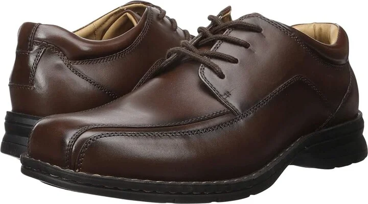Dockers Trustee Moc Toe Oxford Men's Lace-up Bicycle Toe Shoes Dark Tan Leather : 14 D - Medium
